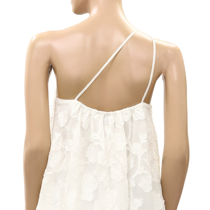 Anthropologie By Maeve One-Shoulder Floral Tunic Top