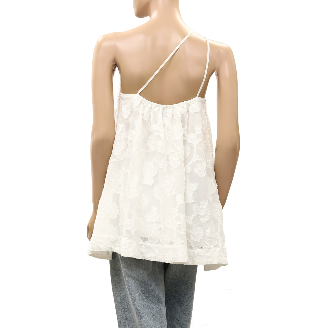 Anthropologie By Maeve One-Shoulder Floral Tunic Top