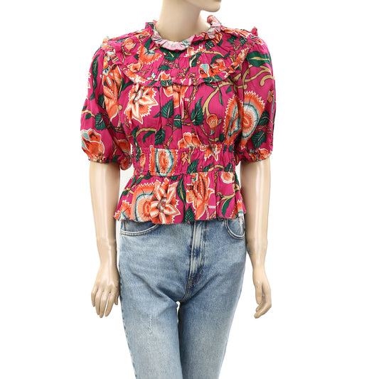 Love The Label Anthropologie Floral Printed Blouse Top S