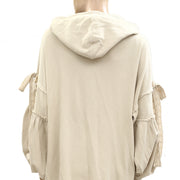 Free People Bow Girl Sweatshirt Hoodie Jacket Top