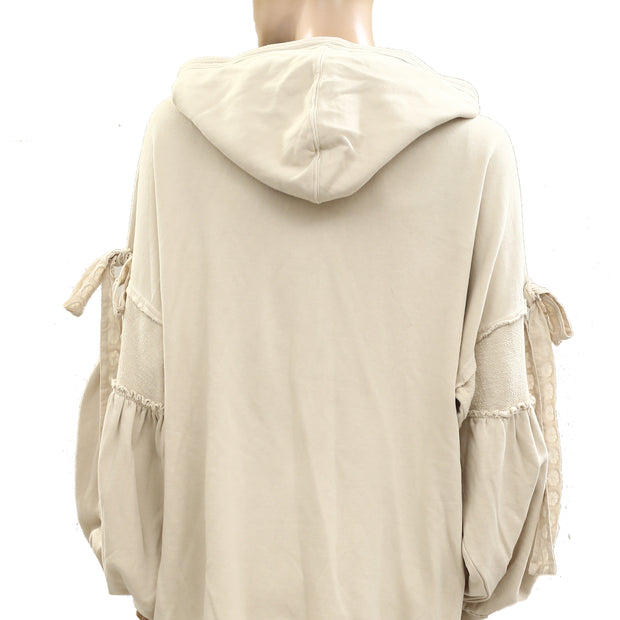 Free People Bow Girl Sweatshirt Hoodie Jacket Top