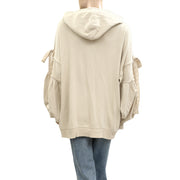 Free People Bow Girl Sweatshirt Hoodie Jacket Top