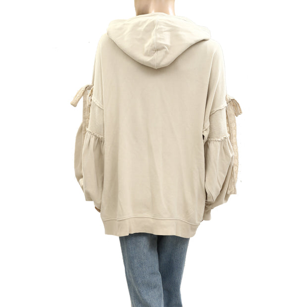 Free People Bow Girl Sweatshirt Hoodie Jacket Top