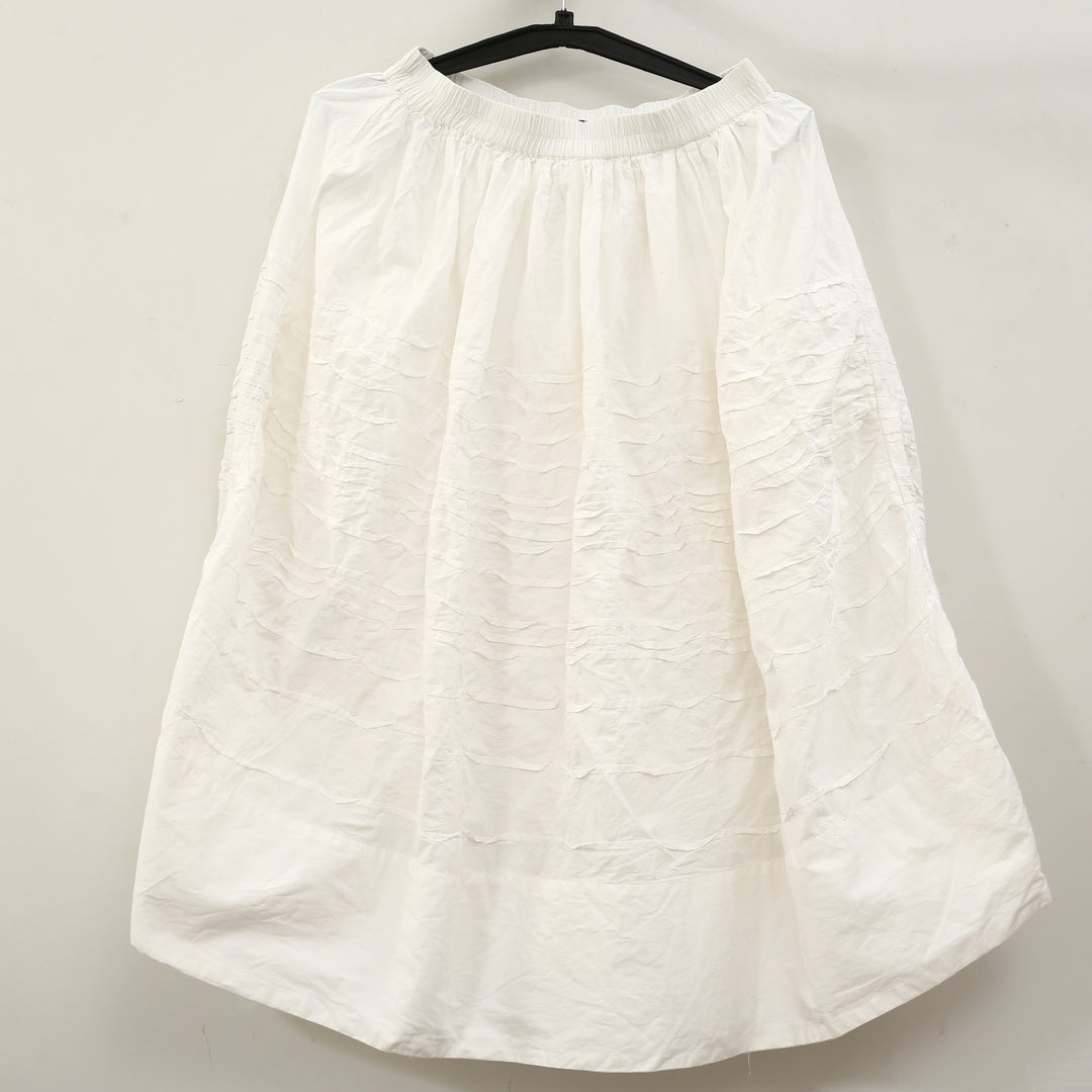 Anthropologie Maeve Cotton Pintuck Women's Midi Skirt