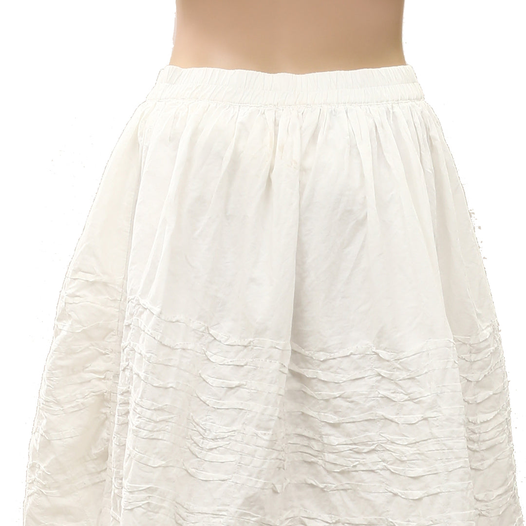 Anthropologie Maeve Cotton Pintuck Women's Midi Skirt