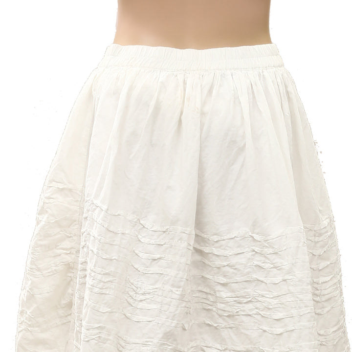 Anthropologie Maeve Cotton Pintuck Women's Midi Skirt