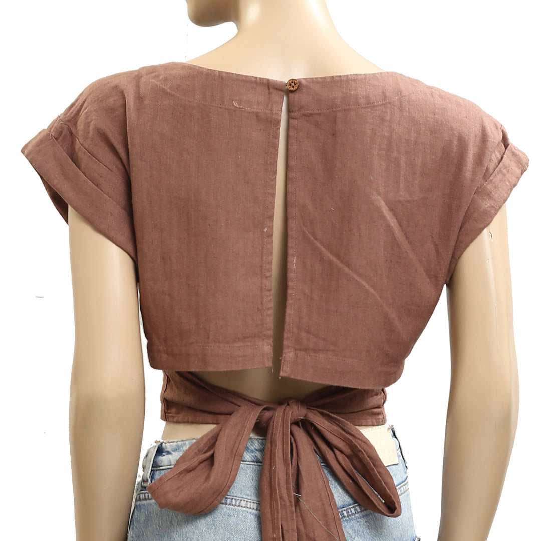 Free People Free-Est Feelin' Free Cropped Blouse Top