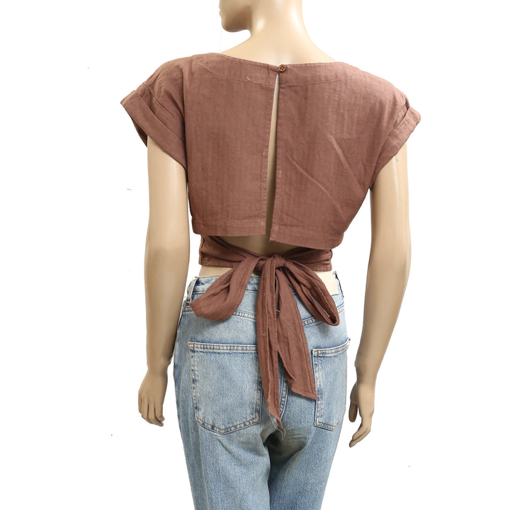 Free People Free-Est Feelin' Free Cropped Blouse Top