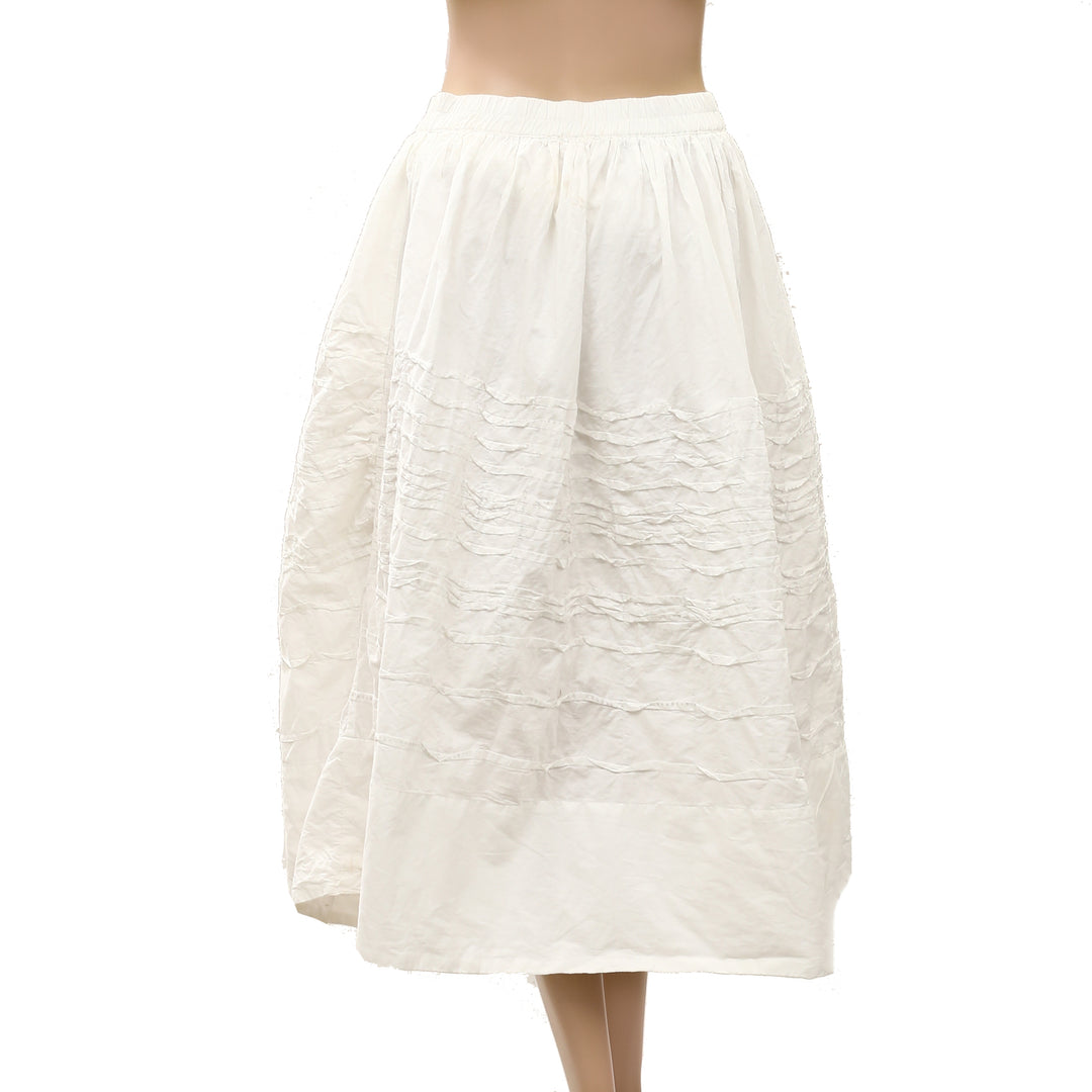 Anthropologie Maeve Cotton Pintuck Women's Midi Skirt