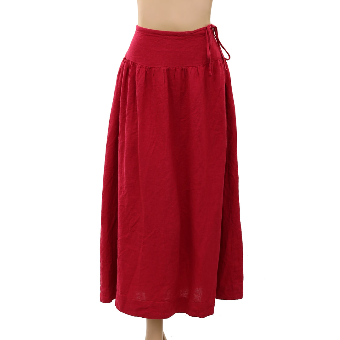 Free People Free-Est Sandshell Linen Maxi Skirt