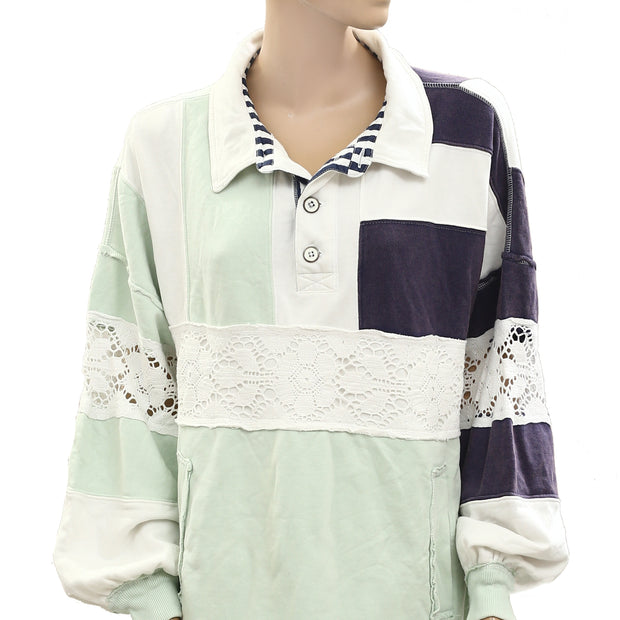 Free People We The Free American Dream Polo Pullover Top