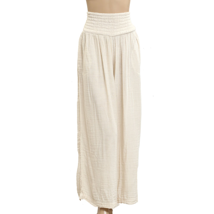 Free People Beige Smocked Pants