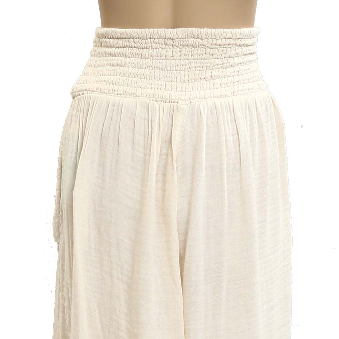 Free People Beige Smocked Pants