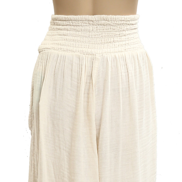 Free People Beige Smocked Pants