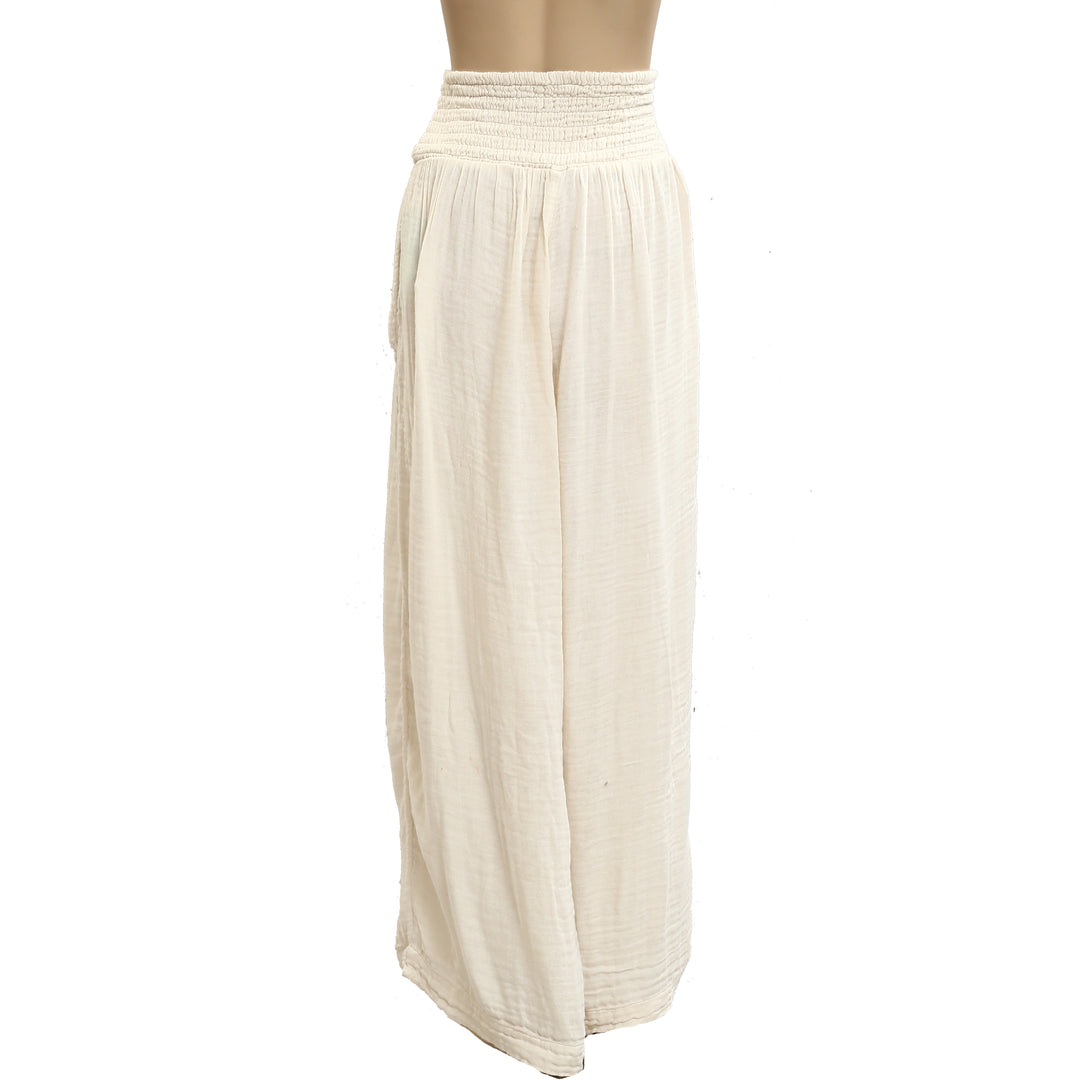 Free People Beige Smocked Pants