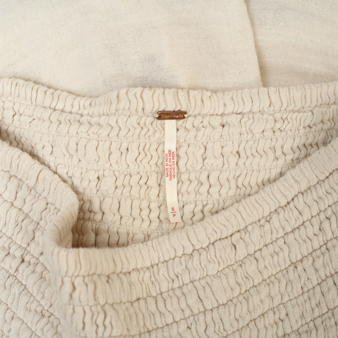 Free People Beige Smocked Pants
