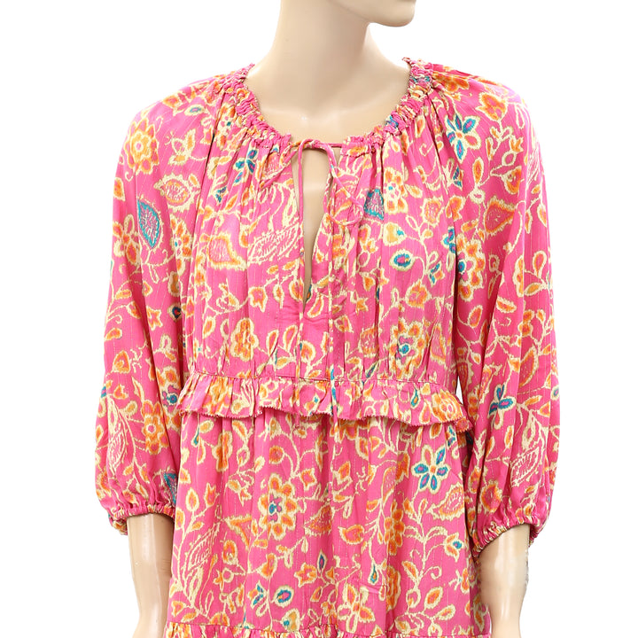 House Of Harlow 1960 Floral Printed Metallic Mini Dress