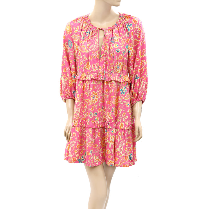 House Of Harlow 1960 Floral Printed Metallic Mini Dress