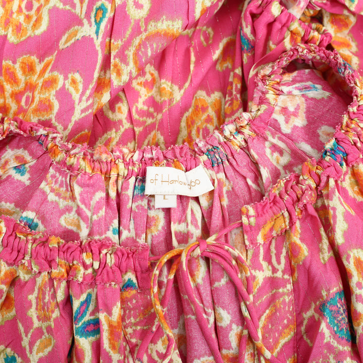 House Of Harlow 1960 Floral Printed Metallic Mini Dress