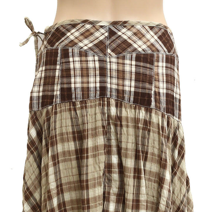 Free People Whitestone Plaid Midi Skirt