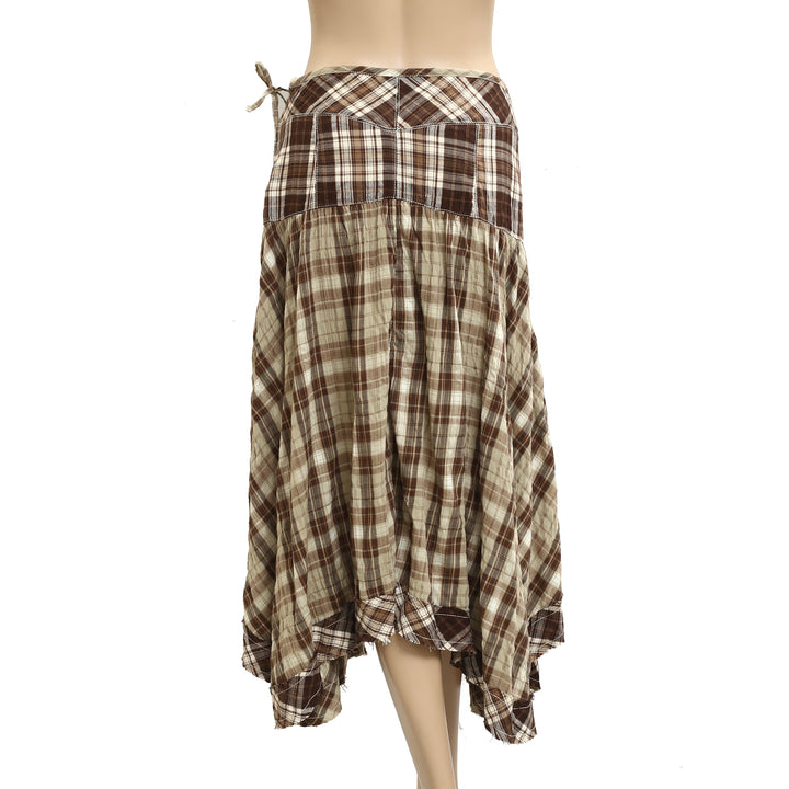Free People Whitestone Plaid Midi Skirt