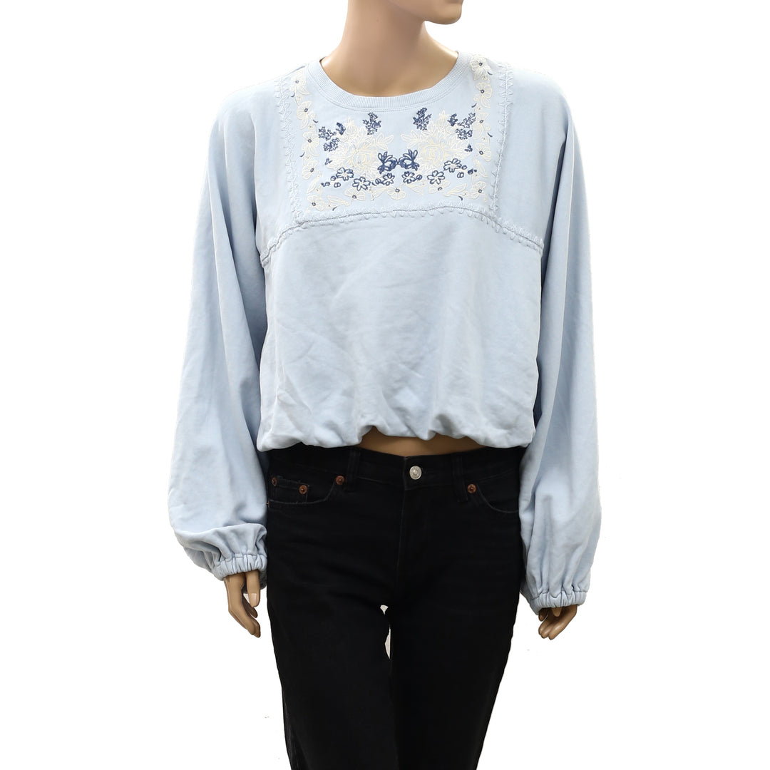 By Anthropologie Boho Balloon-Sleeve Blouse Top