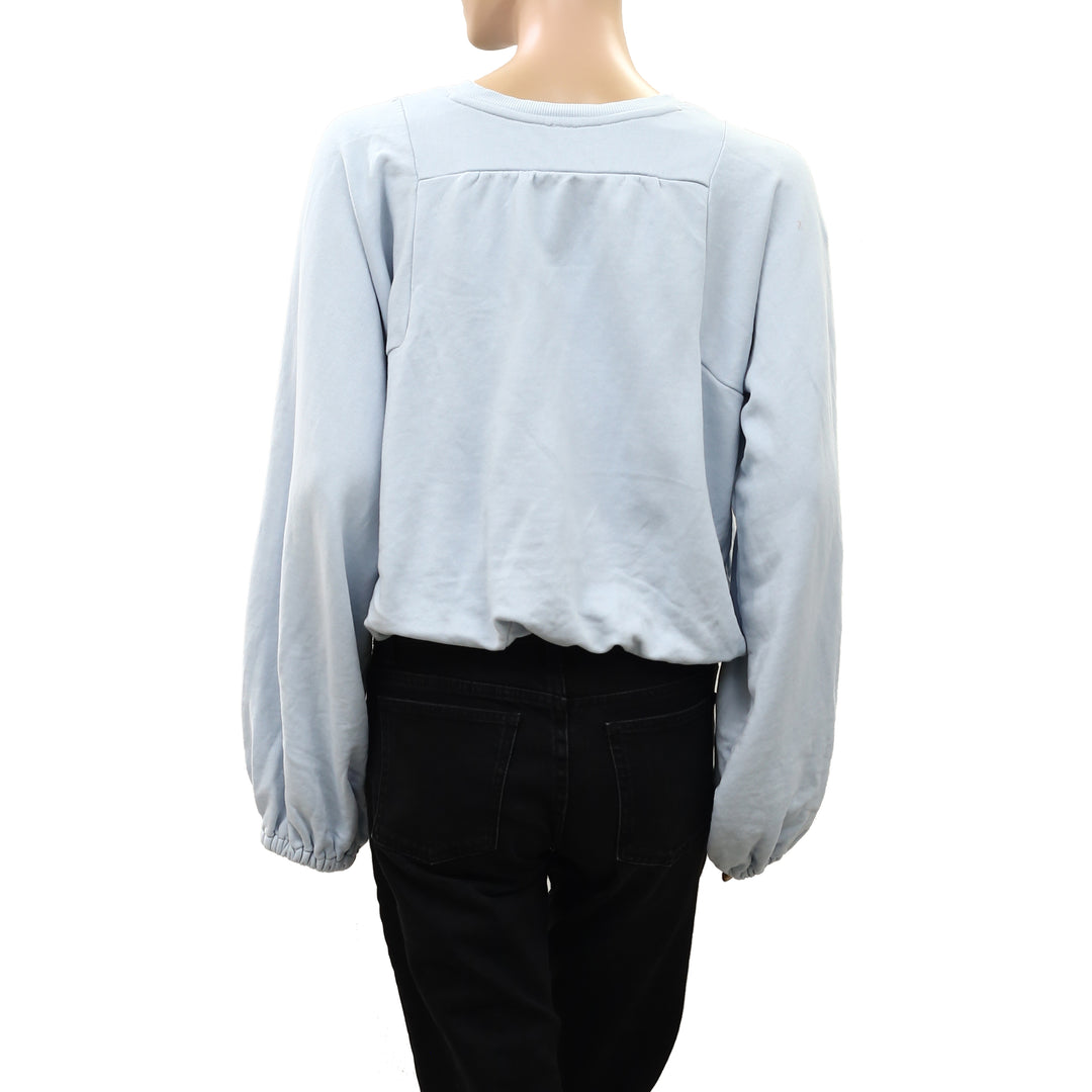 By Anthropologie Boho Balloon-Sleeve Blouse Top