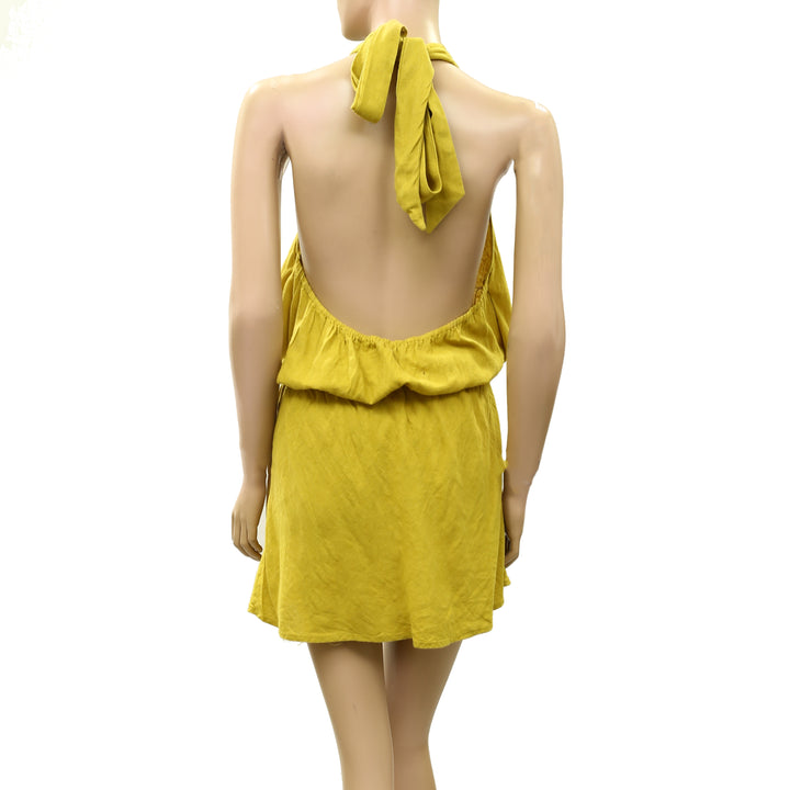 Free People free-est Sandshell Linen Drea Mini Dress