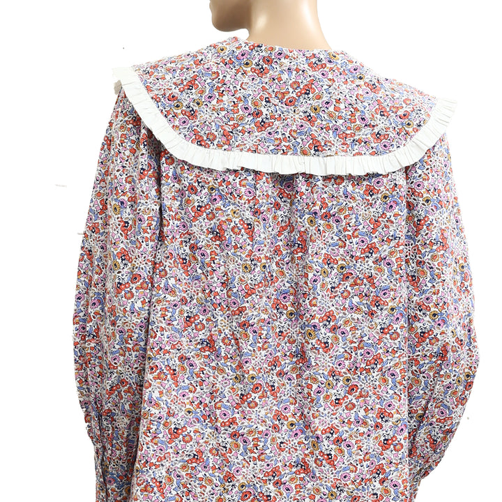 By Anthropologie Long-Sleeve Collared Mini Dress