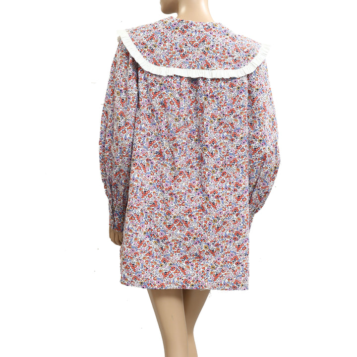 By Anthropologie Long-Sleeve Collared Mini Dress