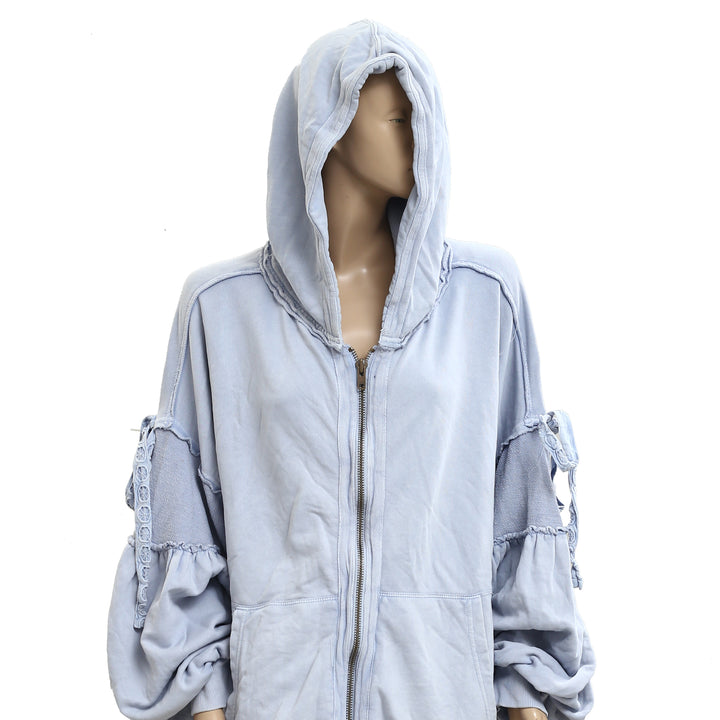 Free People Bow Girl Sweatshirt Hoodie Jacket Top