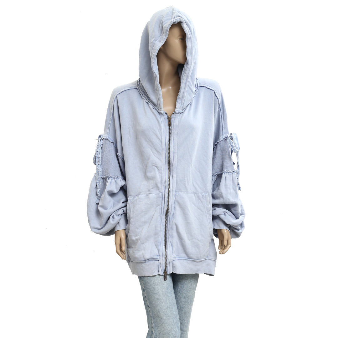 Free People Bow Girl Sweatshirt Hoodie Jacket Top