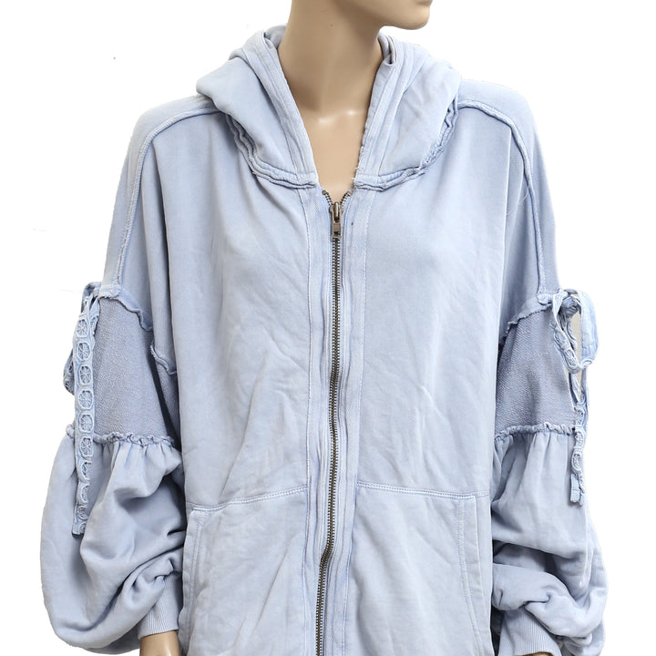 Free People Bow Girl Sweatshirt Hoodie Jacket Top