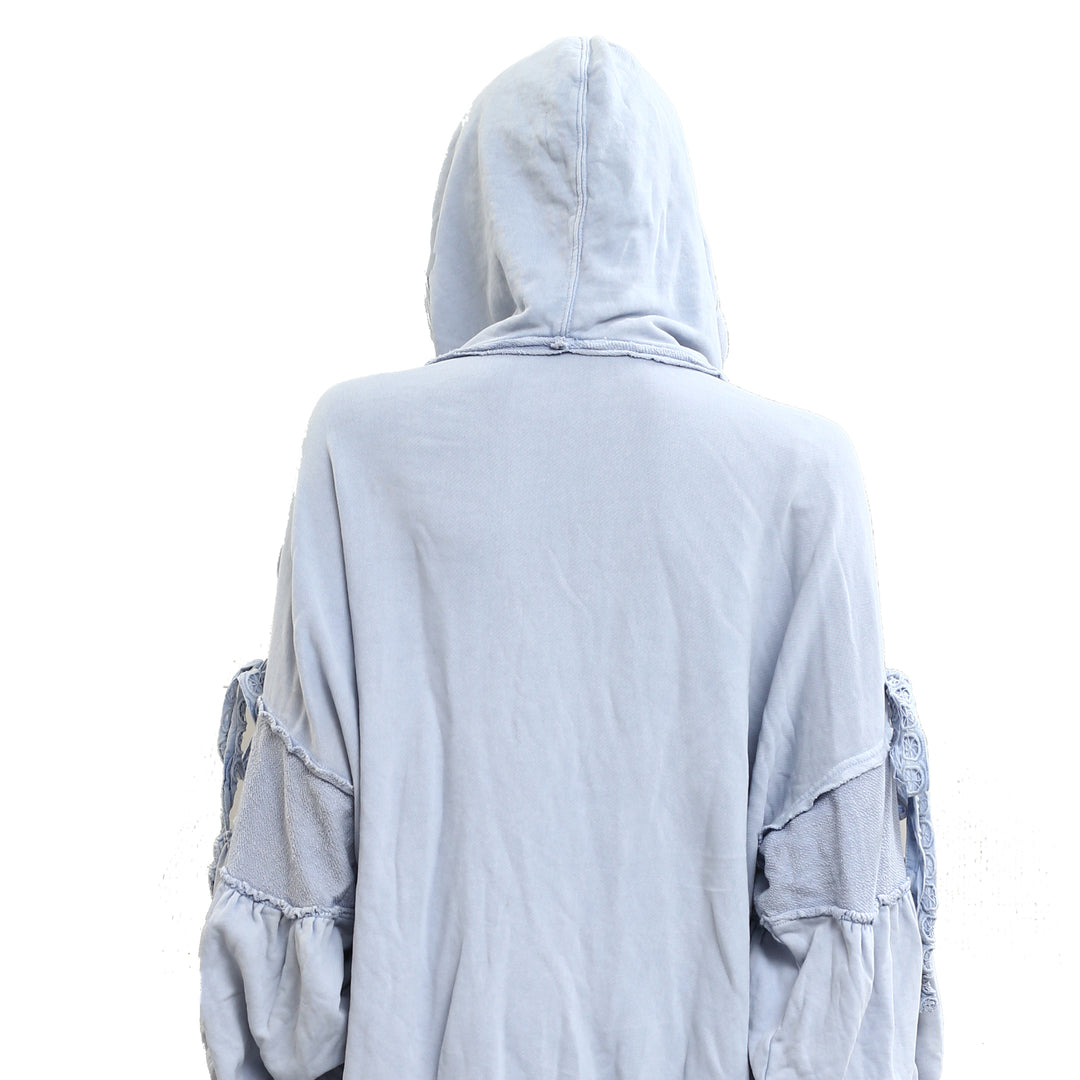 Free People Bow Girl Sweatshirt Hoodie Jacket Top