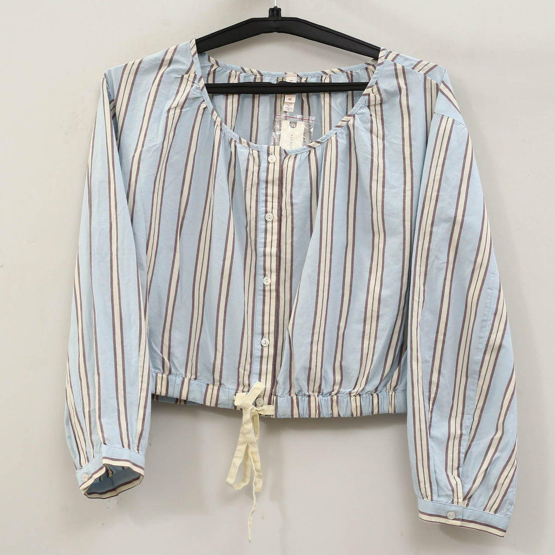 Anthropologie LyreBird Long Sleeve Buttondown Bubble Blouse Top