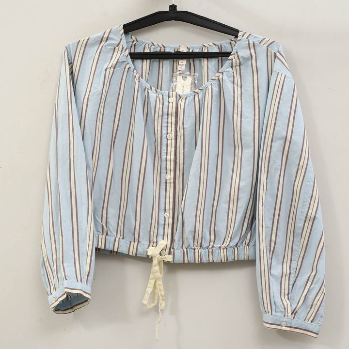 Anthropologie LyreBird Long Sleeve Buttondown Bubble Blouse Top