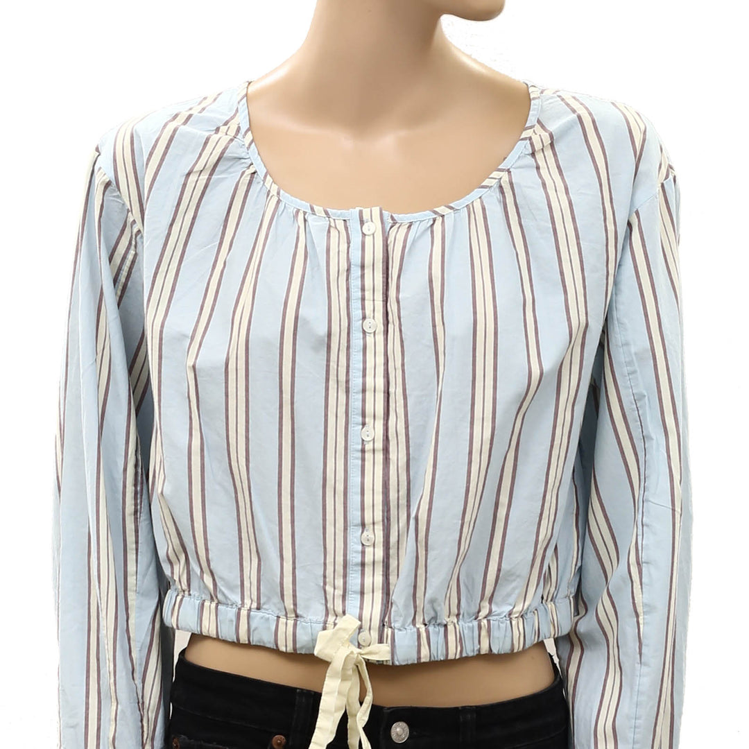 Anthropologie LyreBird Long Sleeve Buttondown Bubble Blouse Top