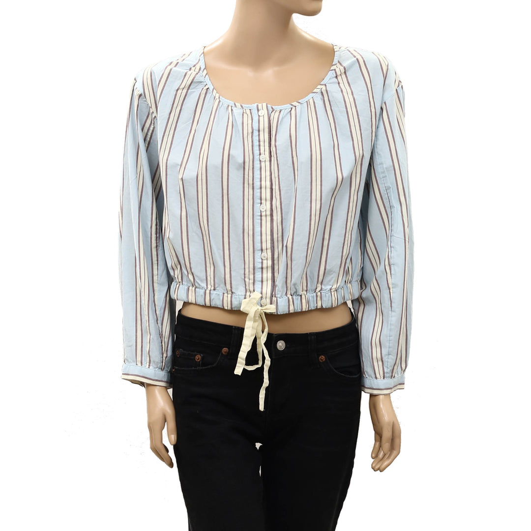 Anthropologie LyreBird Long Sleeve Buttondown Bubble Blouse Top