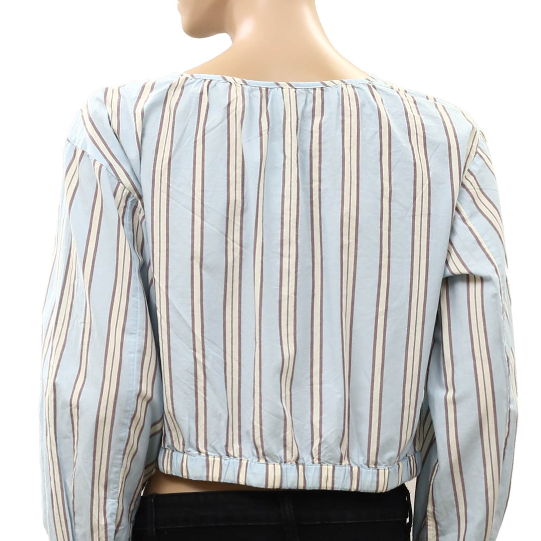 Anthropologie LyreBird Long Sleeve Buttondown Bubble Blouse Top