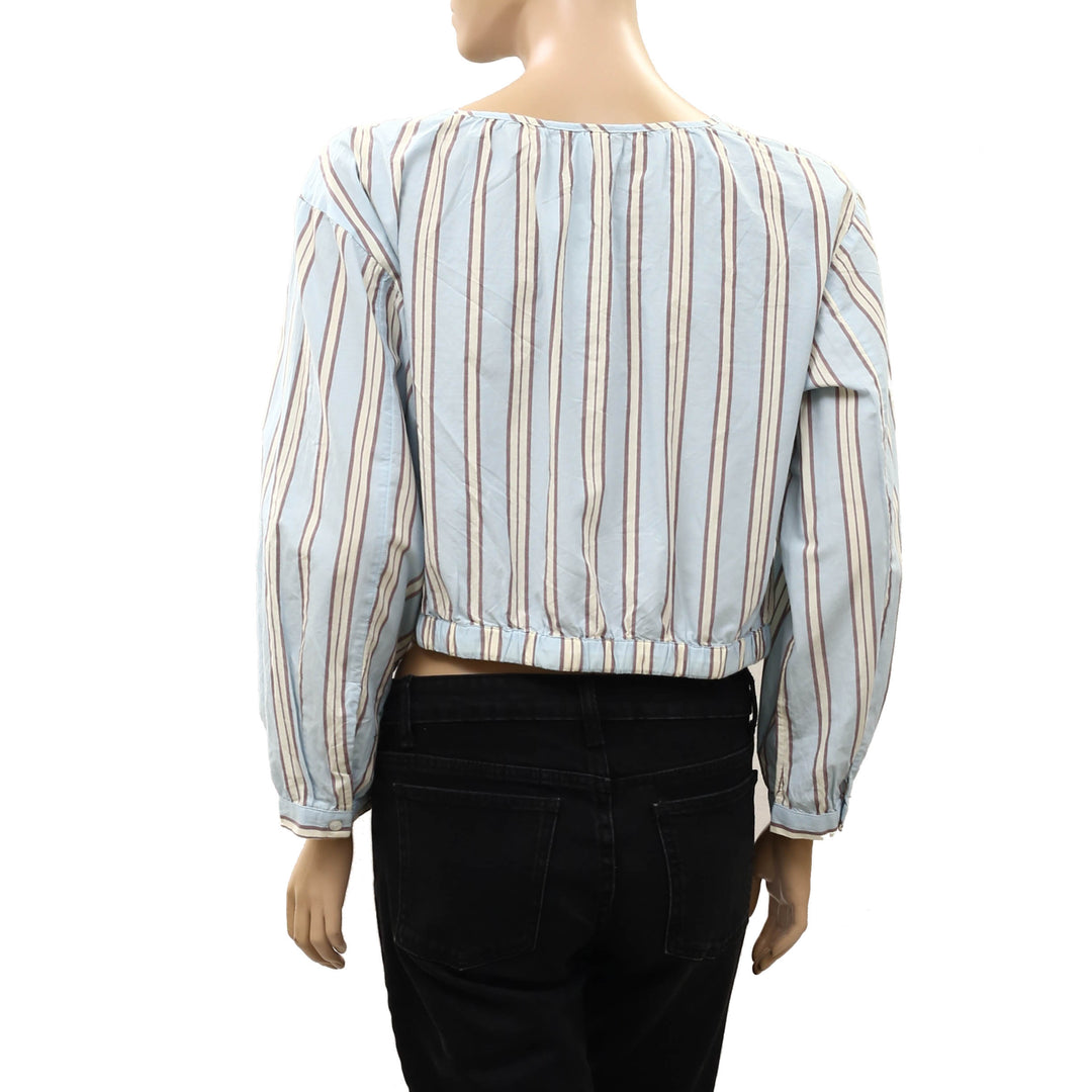 Anthropologie LyreBird Long Sleeve Buttondown Bubble Blouse Top