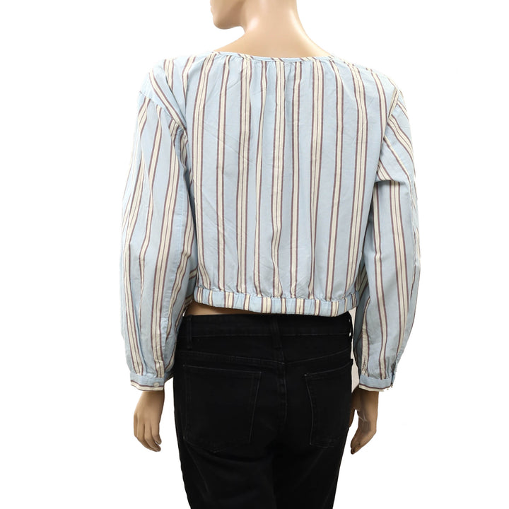 Anthropologie LyreBird Long Sleeve Buttondown Bubble Blouse Top