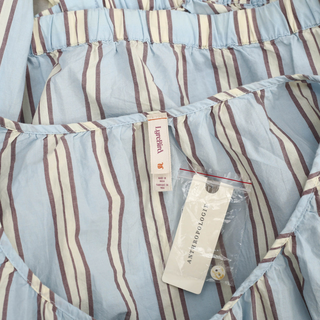 Anthropologie LyreBird Long Sleeve Buttondown Bubble Blouse Top