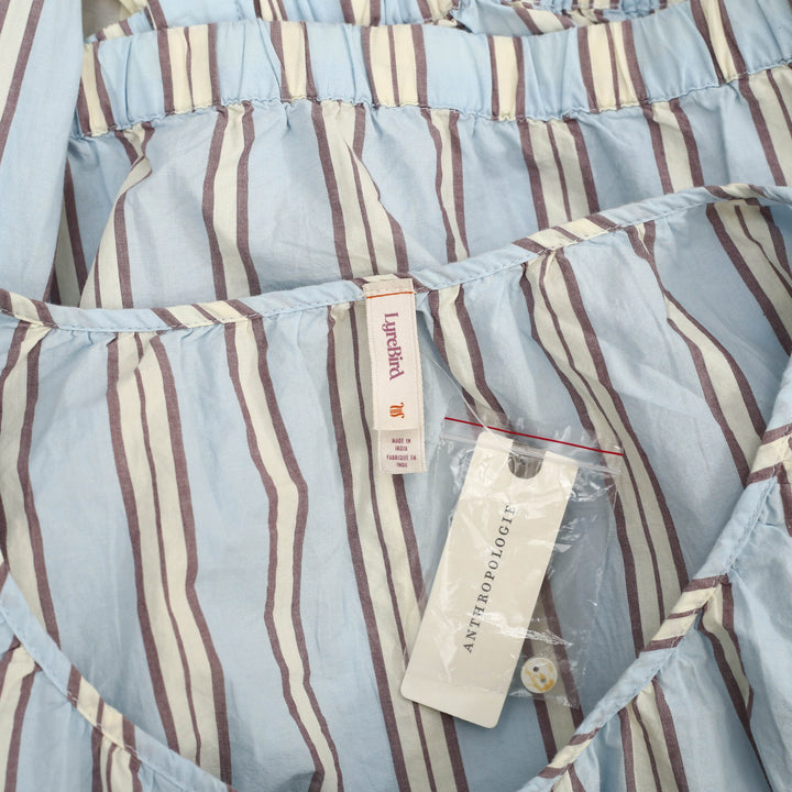 Anthropologie LyreBird Long Sleeve Buttondown Bubble Blouse Top