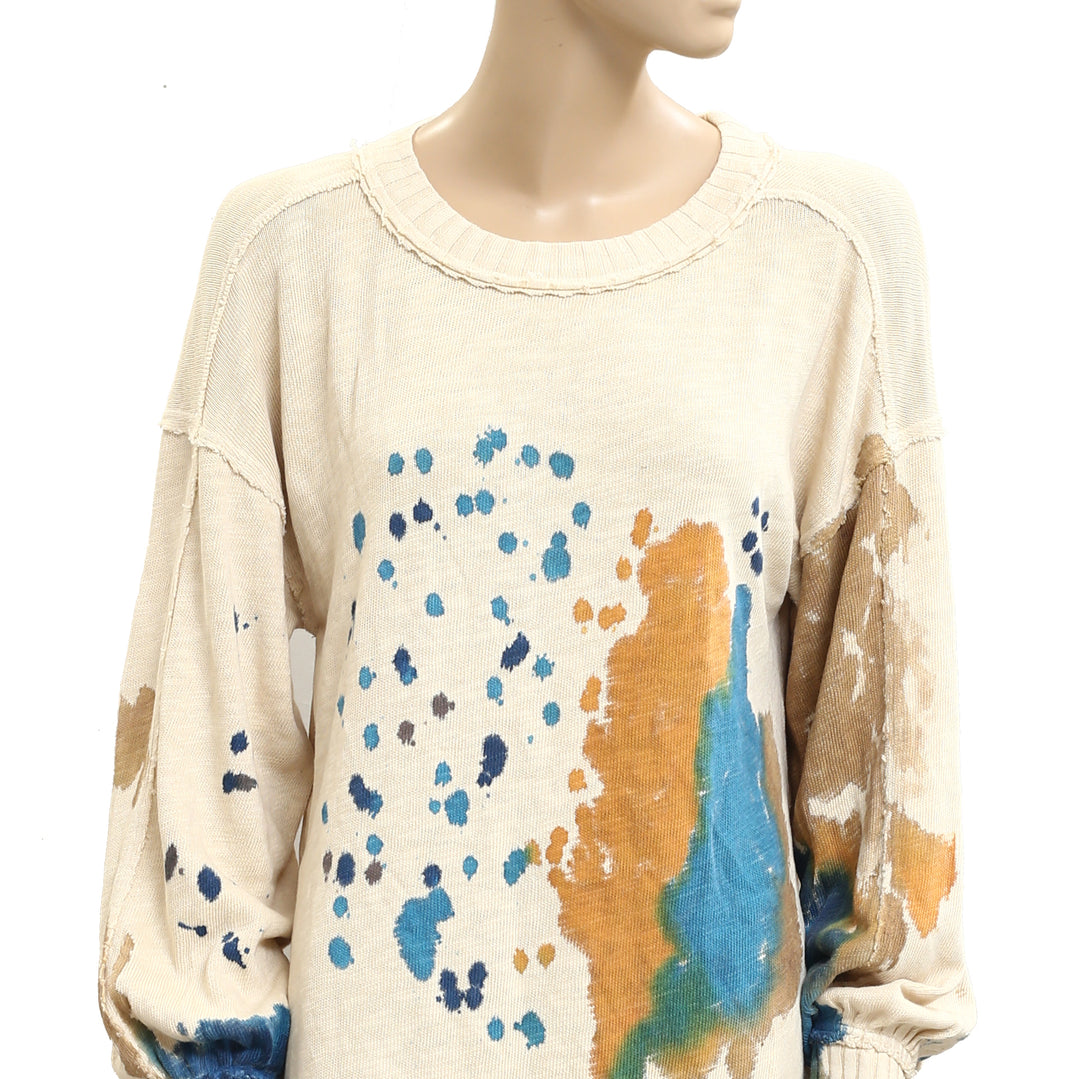 Anthropologie Tie Dye Crew Neck Sweatshirt Pullover Top