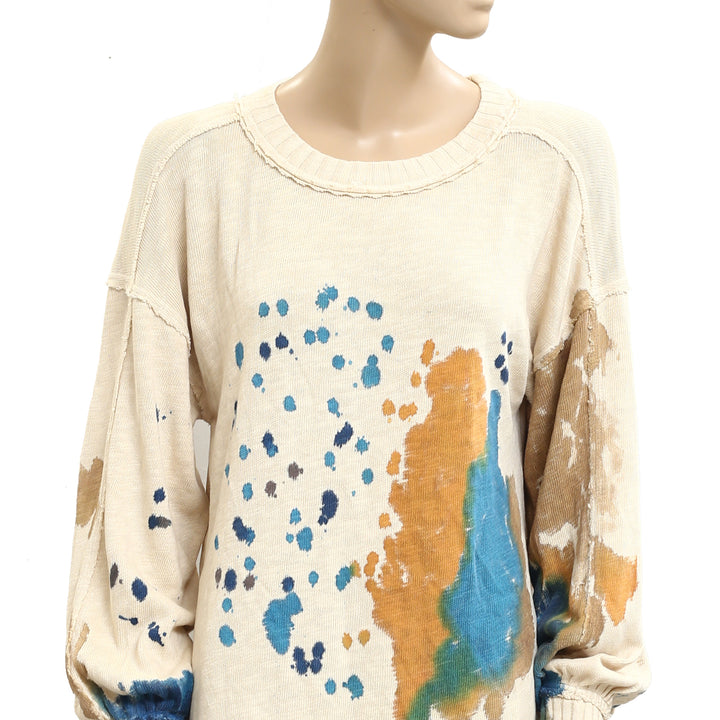Anthropologie Tie Dye Crew Neck Sweatshirt Pullover Top