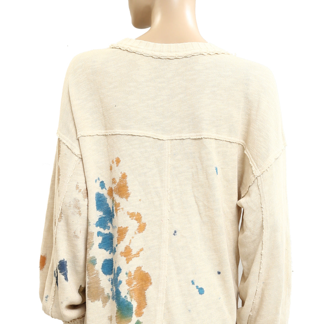 Anthropologie Tie Dye Crew Neck Sweatshirt Pullover Top