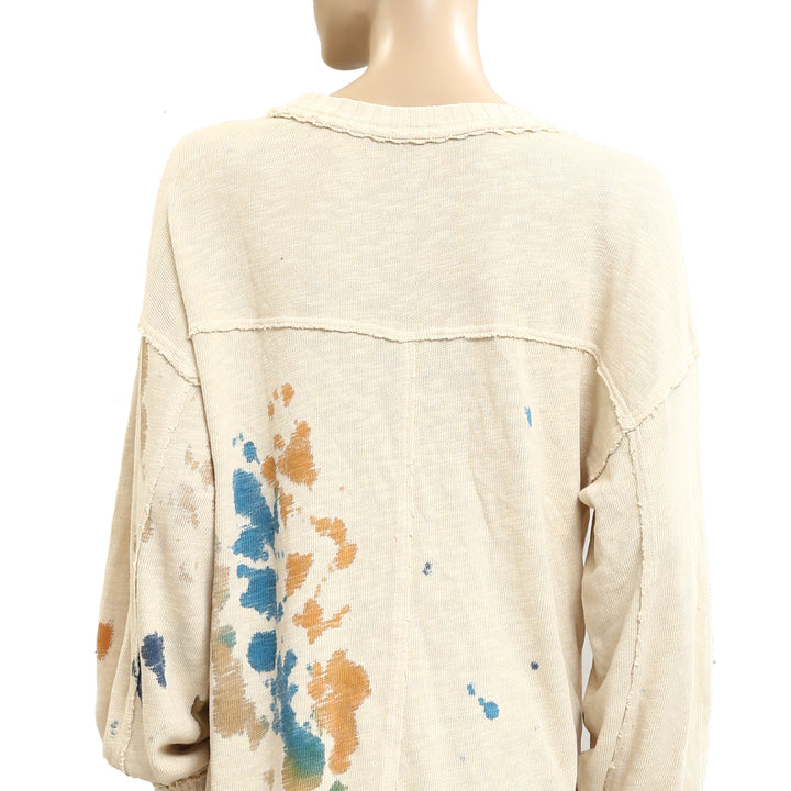 Anthropologie Tie Dye Crew Neck Sweatshirt Pullover Top