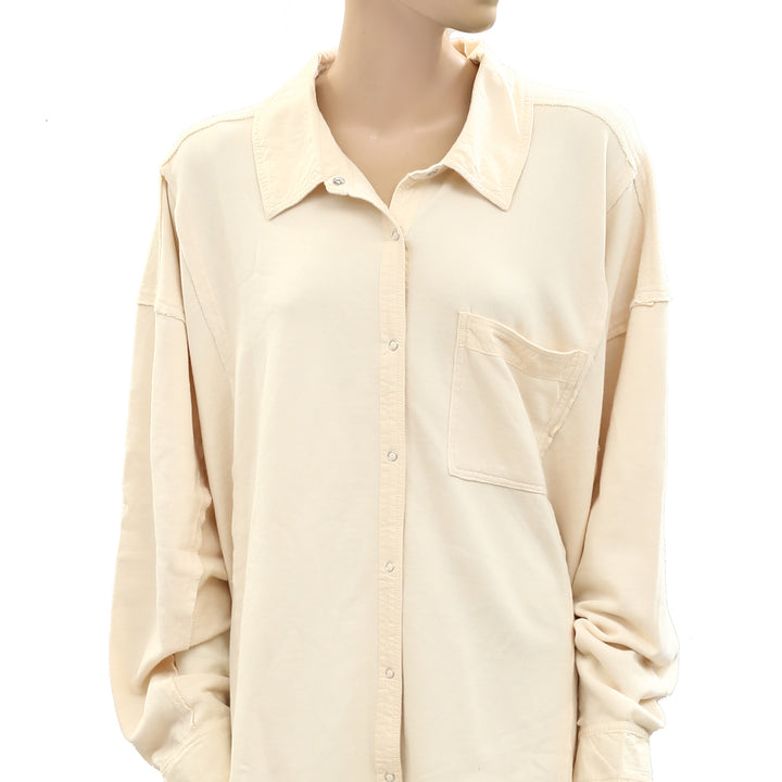 Free People Buttondown Shirt Tunic Top