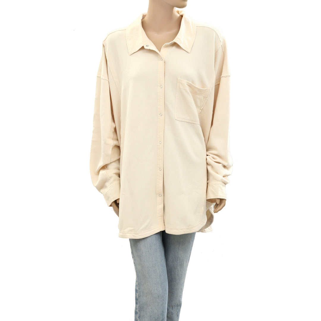 Free People Buttondown Shirt Tunic Top