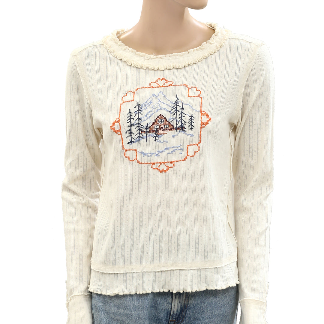 Free People We The Free Through The Woods Tee Blouse Top